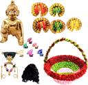 Poshak Bhandar 2 No. Size Laddu Gopal For Temple,3 Inch ,full combo